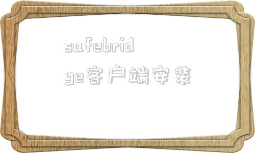 safebridge客户端安装safeconnect电脑端下载-第1张图片-太平洋在线下载